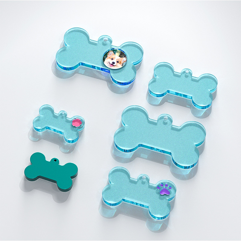 DIY cristal epoxi molde con agujero hueso mascota colgante simple silicona en stock