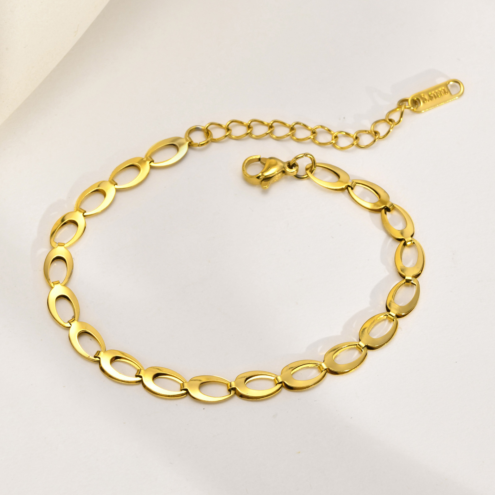 Simple Style Letter Stainless Steel Bracelets Plating Stainless Steel Rings