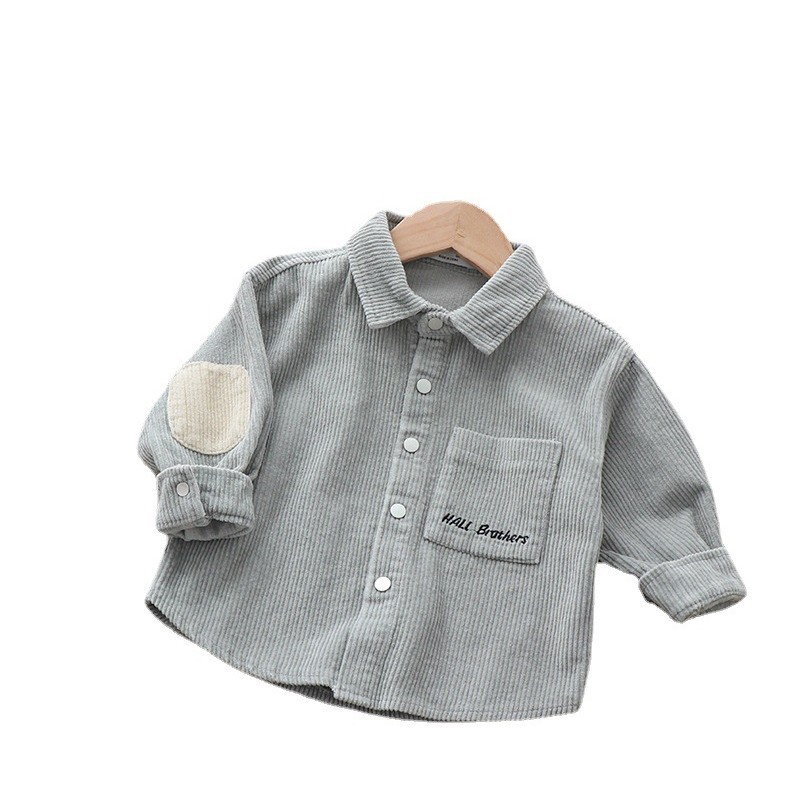 2023 nuevos niños abrigo de pana primavera y otoño camisa infantil de moda bebé cardigan casual entrega de una sola pieza