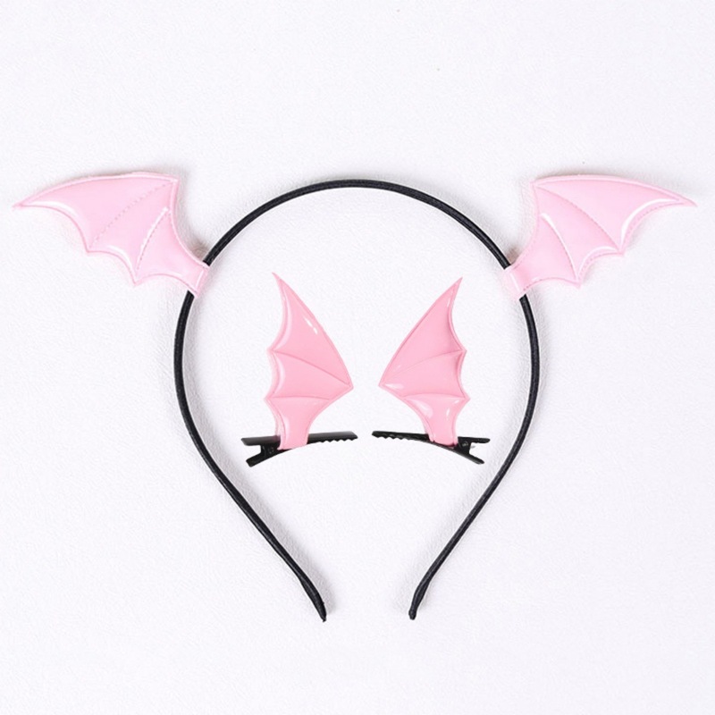 ホット販売ハロウィン帽子コウモリヘアピンヘアバンドセット小悪魔レザーアクセサリーフェスティバルパーティー小道具ヘアアクセサリー|undefined