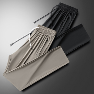 Summer Ice Silk Quick-Drying Casual Pants for Men, Thin Straight-Leg Leggings, Loose Breathable Sports Pants