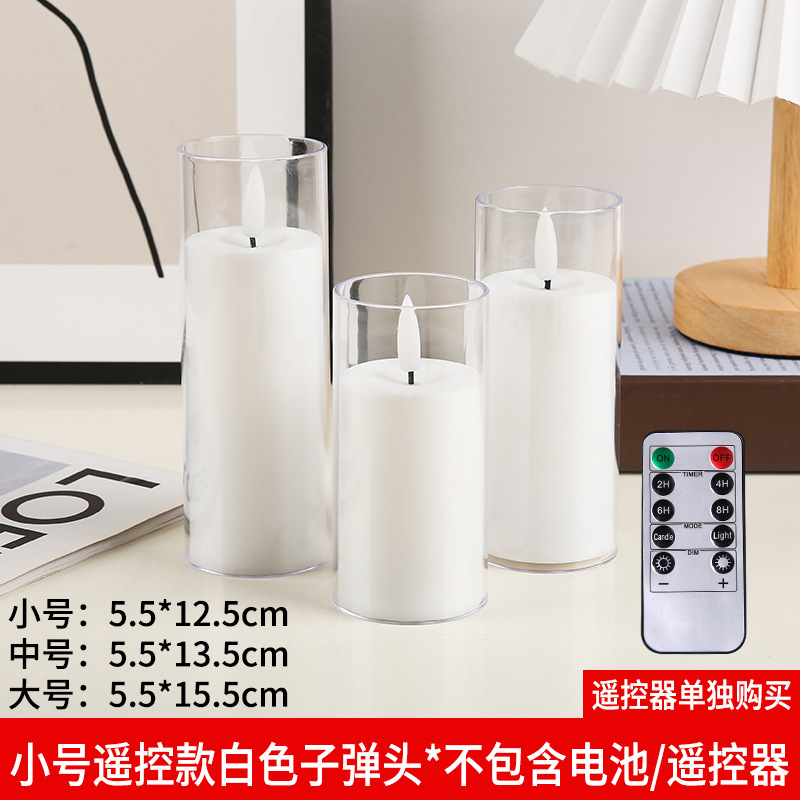 LED vela electrónica acrílico taza de vidrio vela luz fiesta boda decoración vela electrónica