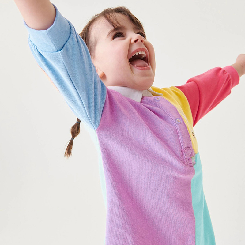 Little Maven niñas falda otoño europeo y americano bebé niñas niños falda costura puro algodón niñas vestido
