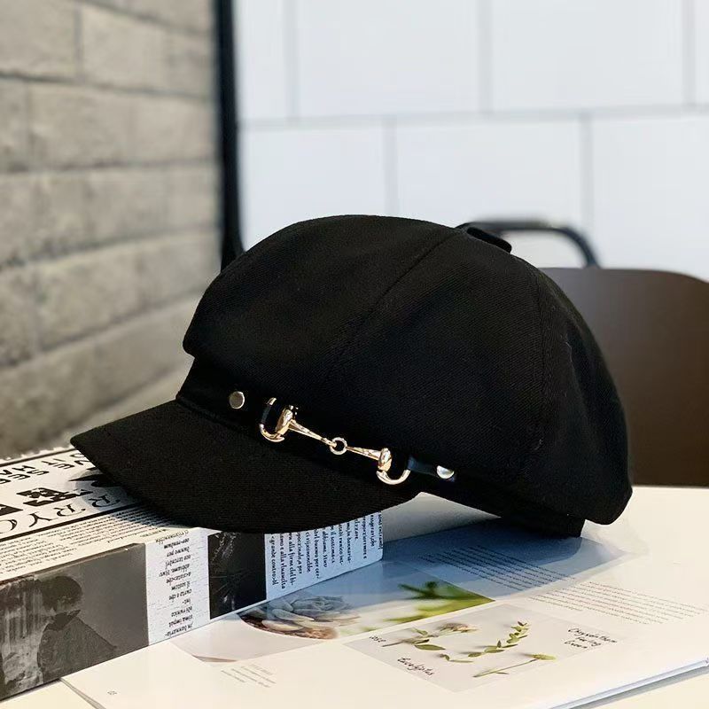 新款网红贝雷帽女秋冬英伦复古防晒报童帽韩版洋气时尚甜美八角帽|undefined
