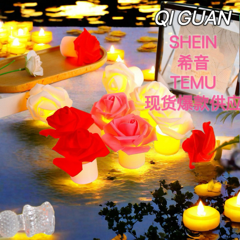 Flower-Shaped Night Light with Built-In Battery, Luminous Button Switch, Ambient Light, Cross-Border Export Led Proposal Light, Led Rose Light Flower-Shaped Night Light with Built-In Battery, Luminous Button Switch, Ambient Light, Cross-Border Export Led Proposal Light, Led Rose Light