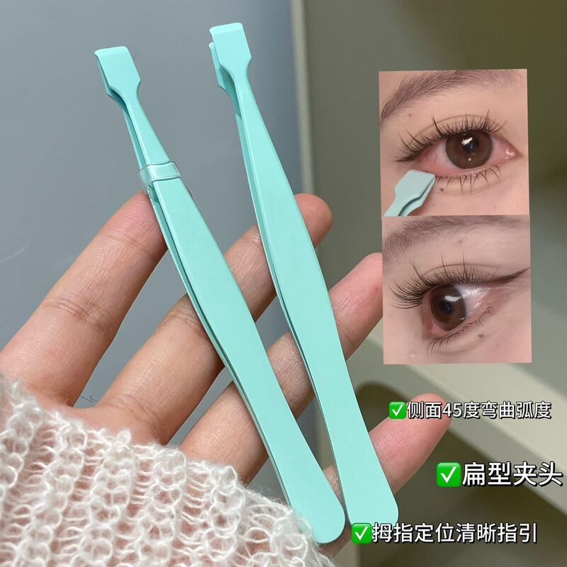 ソースファクトリー 下まつげカーラー、初心者向けの便利なピンセット、ステンレス製の高精度の特別なポータブル下まつげ移植ピンセット|undefined
