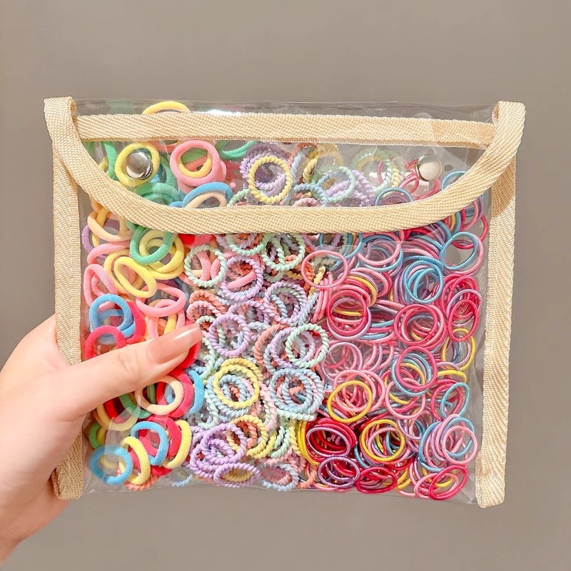 Baby pulgar anillo de pelo no daña cabello pequeño para niños correa de correa de color para niñas para el cabello de bebé cuerdas para el cabello adornamientos