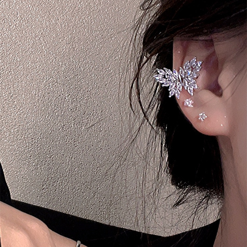 1 Pièce Style Simple Papillon Placage Incruster Alliage Strass Clips D'oreille display picture 2