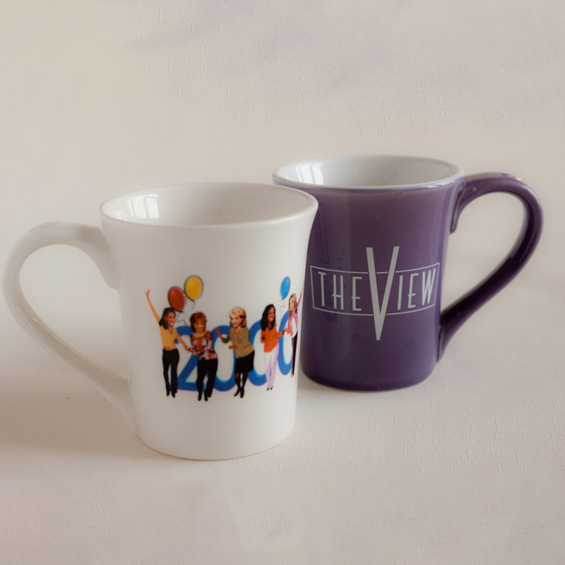 出口欧美定制logo色釉小容量陶瓷漏斗杯V形杯陶瓷马克杯