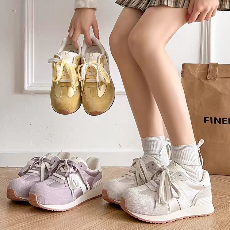 2025 nuevo estilo primavera y otoño entrenamiento alemán deportes correr ocio todo-fósforo mujer suela gruesa ligera cabeza redonda papá Forrest Gump zapatos más color