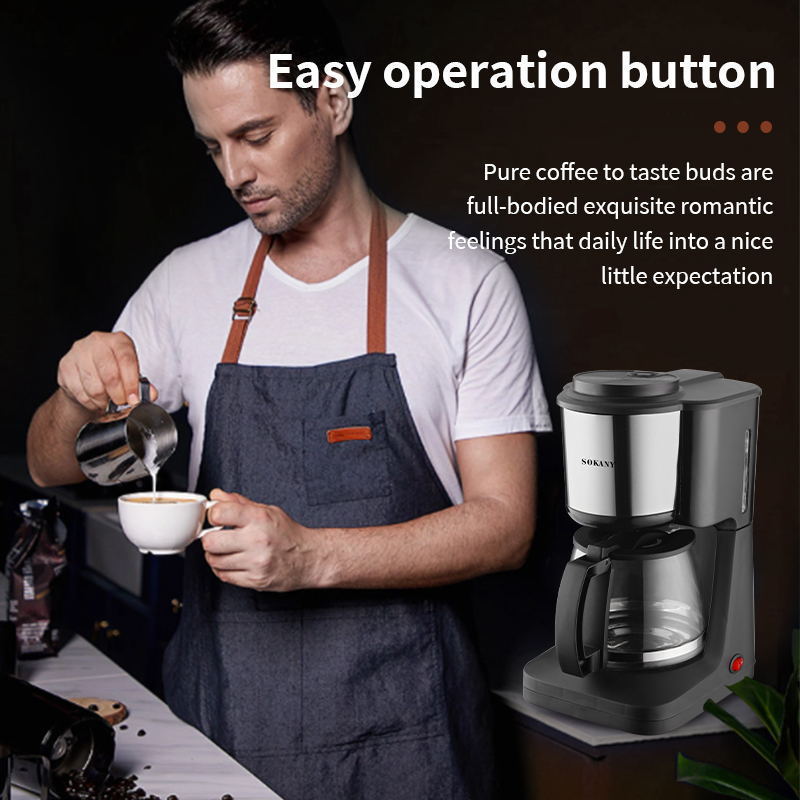 Export Coffee Machine American Drip Coffee Machine Home Office Coffee Pot Coffee Maker 125Sokany