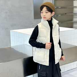 男女童羽绒棉马甲精选新款大口袋无袖坎肩马夹外穿中大童立领外套
