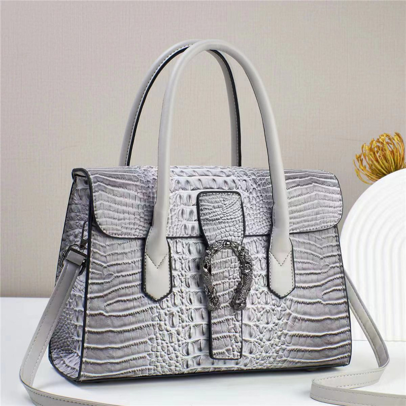 Bolso de moda cocodrilo, gran capacidad, partido de hombro, bolsa de compras, bolsa de mano.