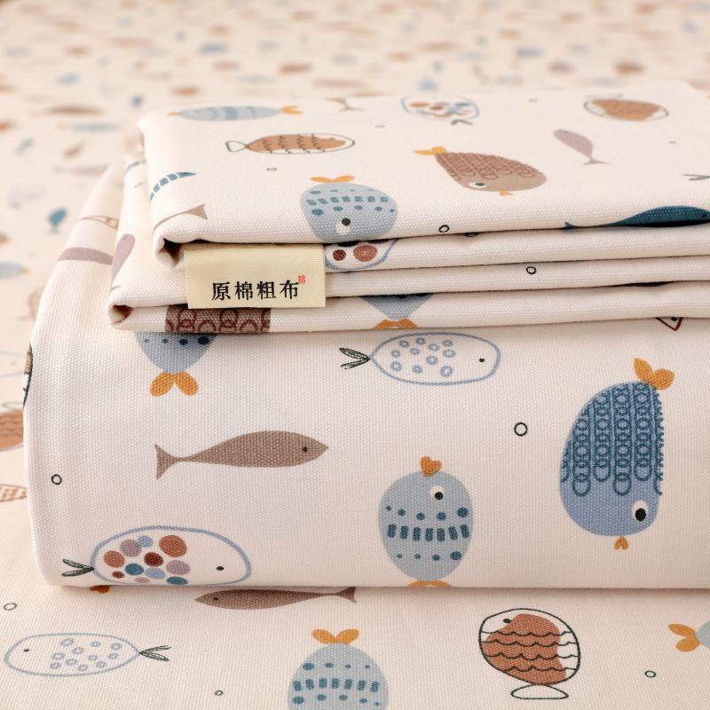 Sábana de tela gruesa vieja de algodón puro pieza individual 100 algodón engrosamiento lino dormitorio pieza individual traje de tres piezas Four Seasons Universal New