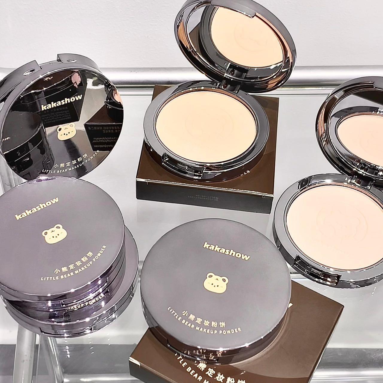 kakashow Little Bear loose Powder compacts oil control, long-lasting makeup setting, concealing, nourishing, smoothing, touch-up, waterproof and dry oily skin undefined