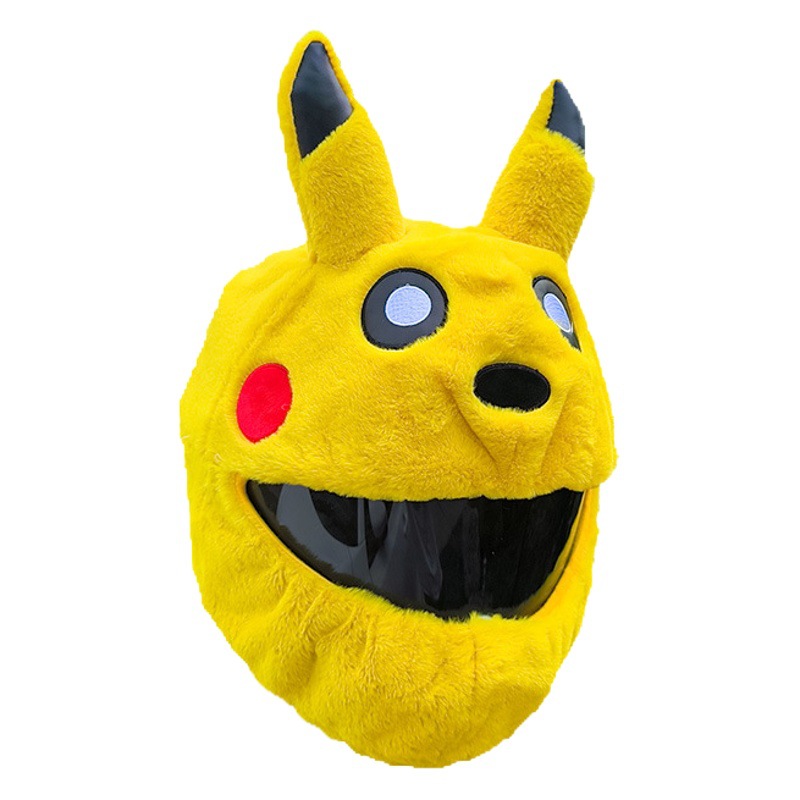 De dibujos animados al aire libre montando máscara pikachu felpa personalidad moda cubierta del casco de la motocicleta cubierta protectora