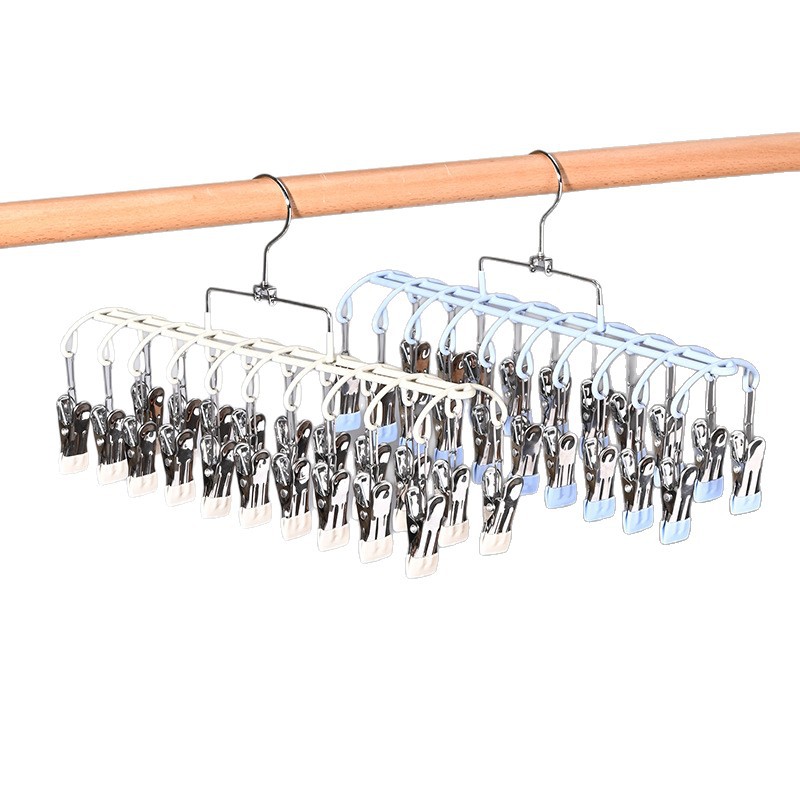 Tendedero para Calcetines con Clips de Acero Inoxidable Antiviento para Balcón