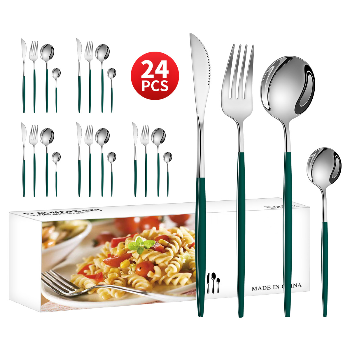 [화이트 박스] 실버+그린 24종 세트