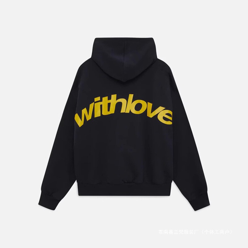 Cross-Border Heavyweight High Street American Letter Sweatshirt Hooded Pullover Men's Trendy Brand Loose Daily Casual Jacket