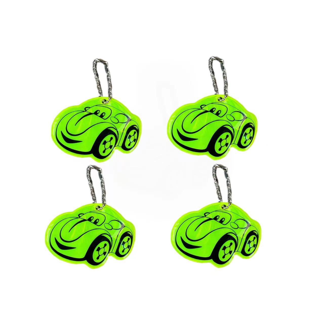 Fábrica directa de colgantes de automóviles reflectantes de PVC de llaves