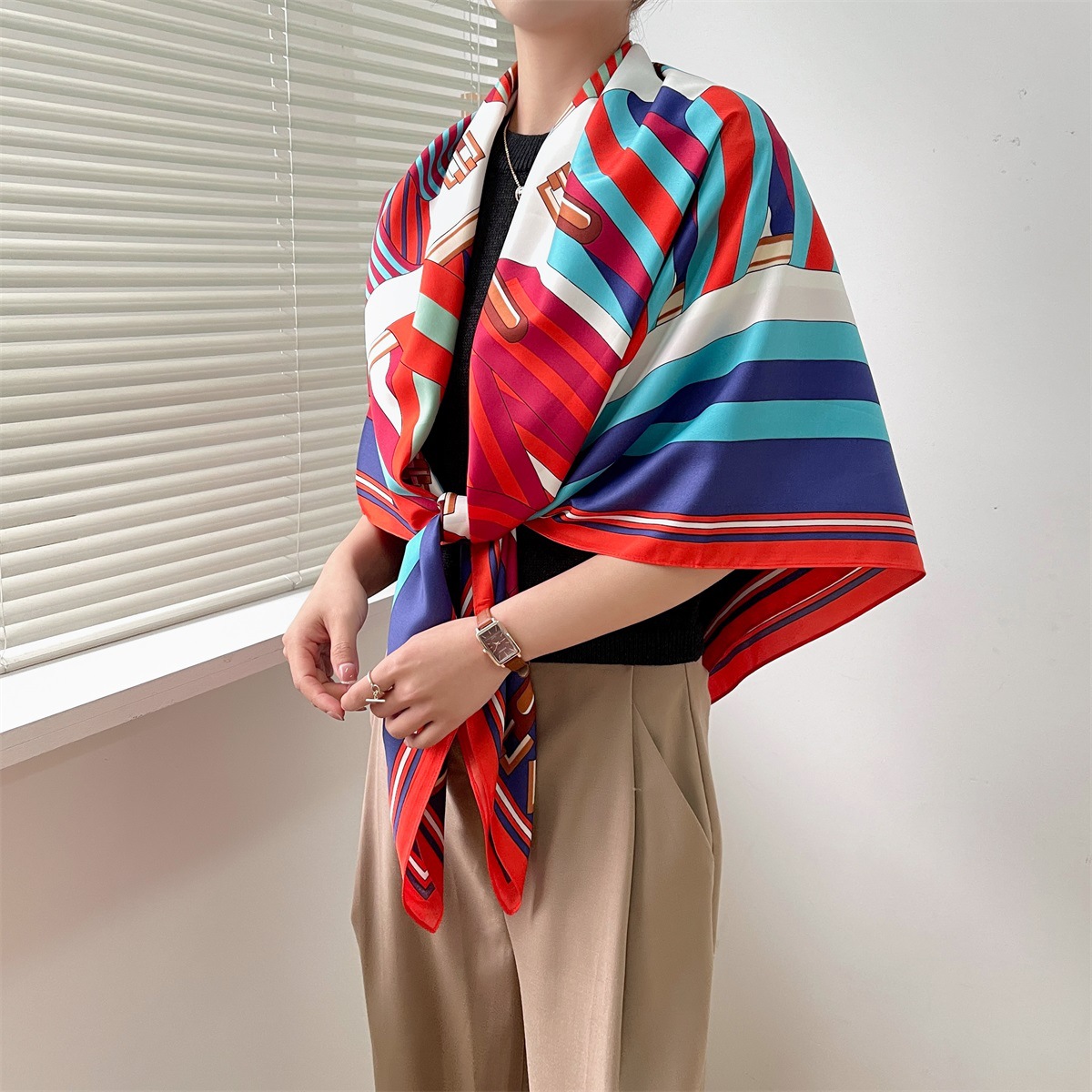 175g Weight Silk Scarf Classification Daily Occasion Polyester Material Plant Pattern Spring&Summer Season Women's Gender Elegant, Simple Style Style Women's Elegant Simple Style Plant Polyester Silk Scarf 9