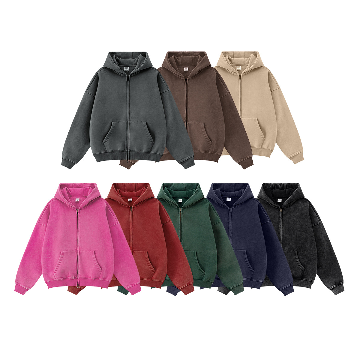 Personalización BM | Sudadera con capucha de marca americana de moda para otoño e invierno 2025, estilo retro, con forro polar y doble cremallera para hombre