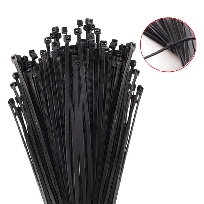 La atadura de cables de nylon atadura de cables plástica de autoretención blanca y negra atadura de cables fijó ventas directas de la Fábrica de la atadura de cables