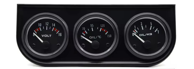 Cross-border bestseller 12V 2-inch 52MM oil temperature, oil pressure, voltage combination triple gauge car instrument modification oil temperature gauge