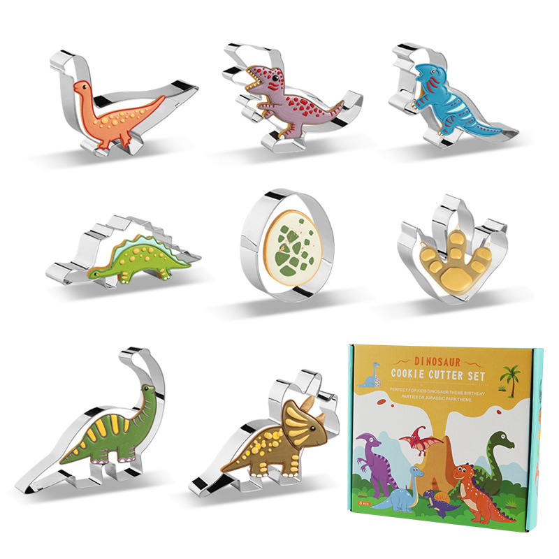Tema de dibujos animados dinosaurio galleta molde cookie Cutter traje Día San Valentín Acción de Gracias galleta molde DIY herramientas para hornear