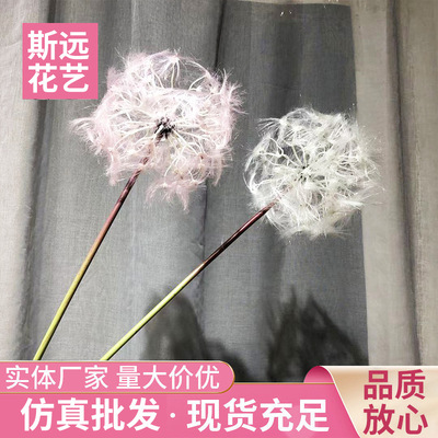 现货仿真花白色粉色蒲公英北欧简约家具婚庆装饰橱窗造景假批发|ru
