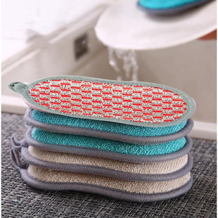 Double-sided dish washing sponge dish washing magic scrub cloth decontamination scouring pad brush pot 8-word sponge cleaning sponge block