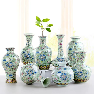 珐琅彩陶瓷花瓶客厅装饰简约摆件创意干花装饰品家居桌面插花北欧