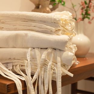 Class A Japanese-style Washed Cotton Quilt Cover Homestay Pure White Hotel Quality Pillowcase Bed Sheet Nude Sleeping Bedding 4
