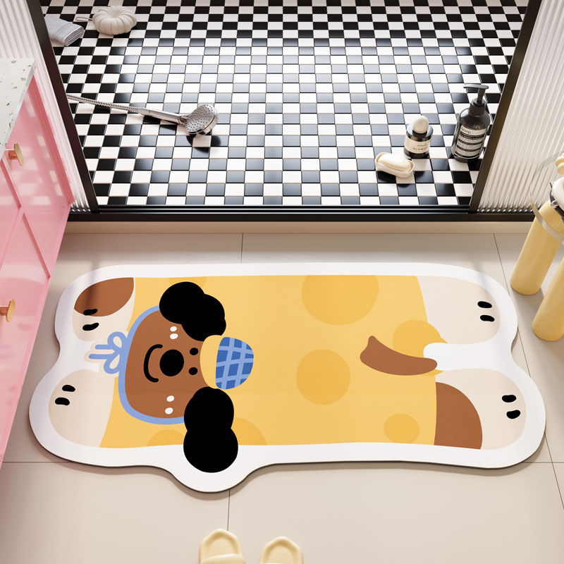浴室バスルームフロアマットカット可能な珪藻泥吸収性マット家庭用滑り止めマットトイレドアステップマットカーペット|undefined