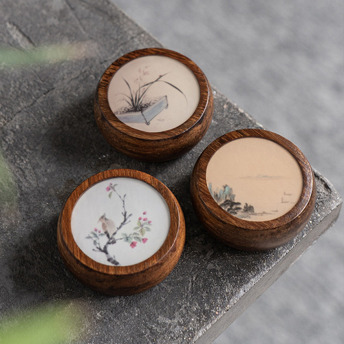 Heavy bamboo drop plastic cover Kung Fu tea set tea with teapot lid holder bowl lid holder tea mat Kung Fu small ornaments