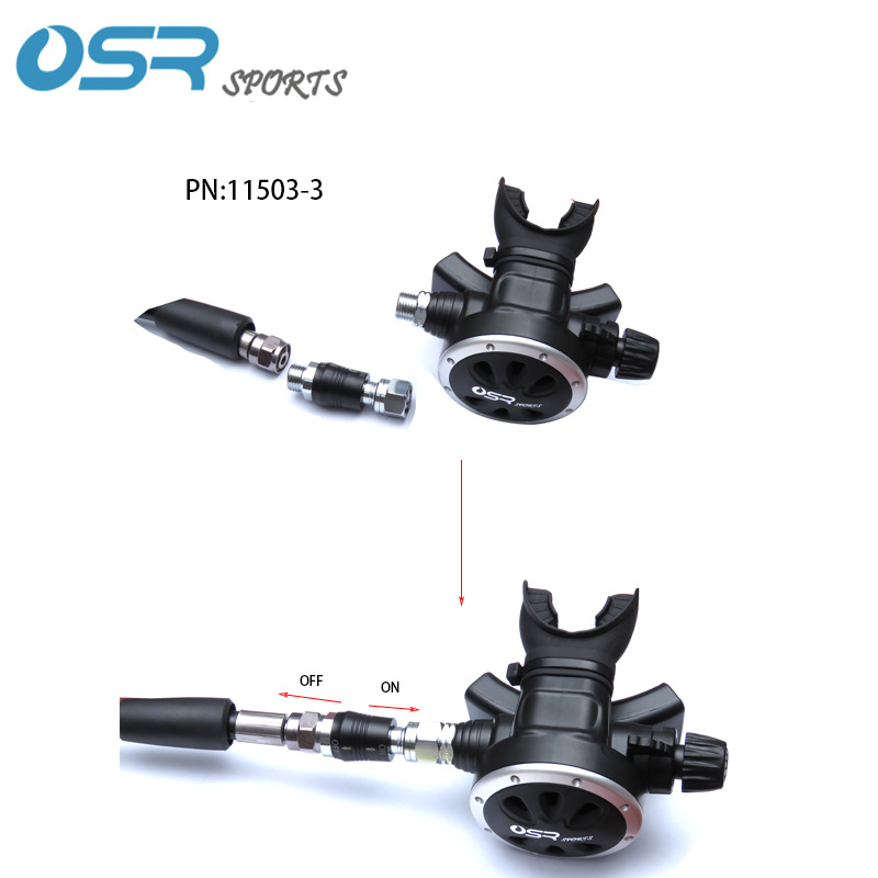 Regulador DE BUCEO 9/16 tubo de presión media macho y hembra dientes BCD baja presión interfaz rápida Válvula de empuje conector Conector