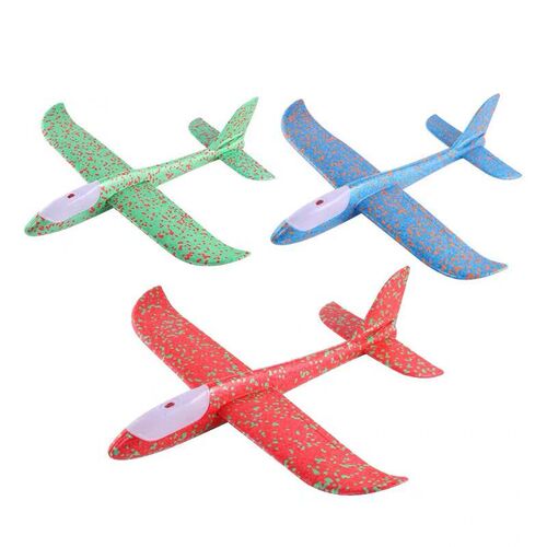 Internet celebrity toys outdoor children's large foam airplane hand-thrown spinner luminous throwing glider assembly model