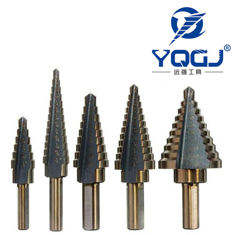 厂家生产 高速钢HSS英制五件套铝盒阶梯钻 宝塔钻 直槽阶梯钻钻头