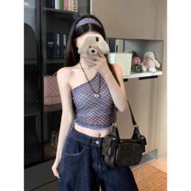 泰式独特小吊带背心女夏外穿辣妹修身短款打底衫斜肩无袖上衣内搭