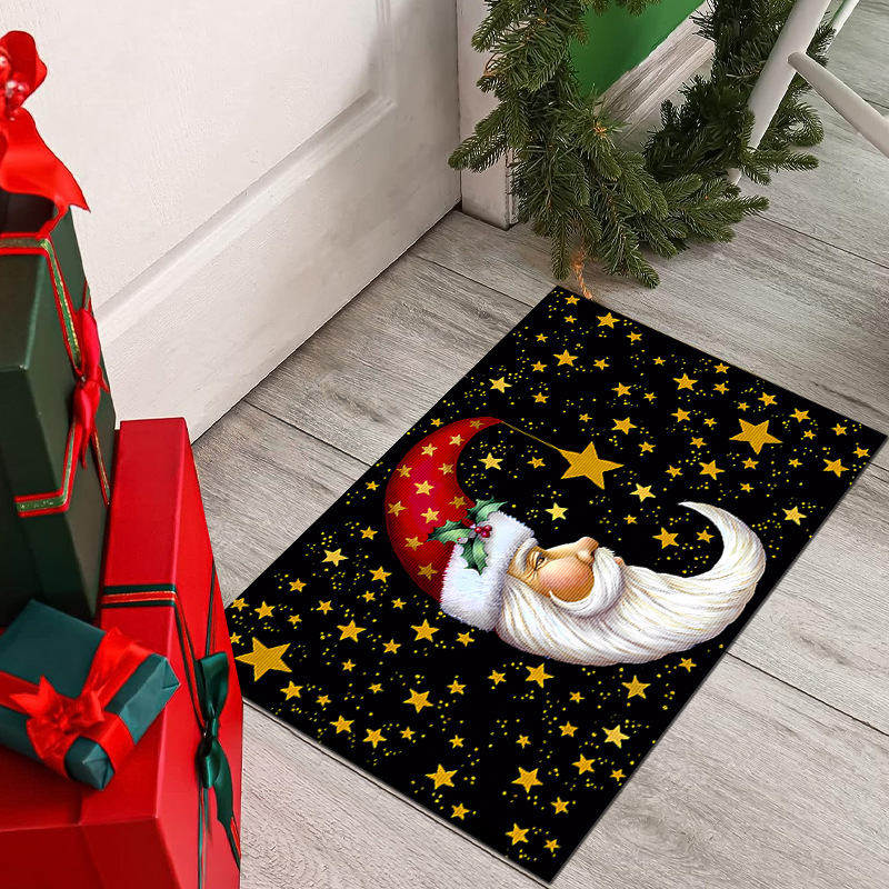 Estera de piso de Santa Claus transfronteriza Navidad vacaciones alfombra de piso decorativo entrada hogar resistente al desgaste alfombra de piso fábrica al por mayor