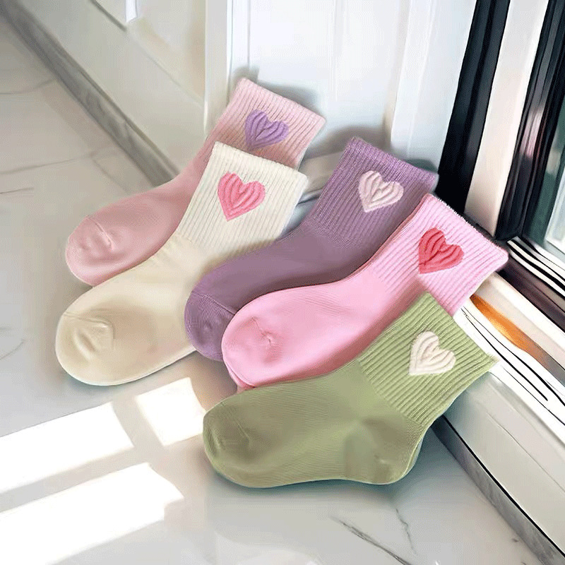 [Nuevo producto] calcetines para niños calcetines para niñas pequeñas frescas coreanas primavera y otoño amor exterior versátil para niños y niñas