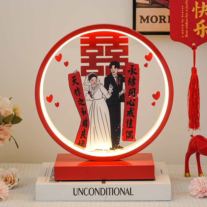 婚約花嫁ベッドサイドランプ寝室常夜灯新婚持参金結婚式テーブルランプお祝いランプ結婚式の部屋のウェディングギフト新婚夫婦|undefined