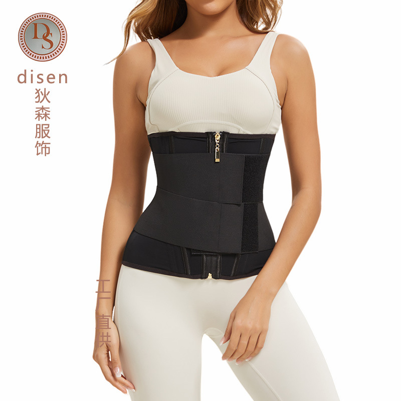 Nuevo movimiento transfronterizo de Europa y Estados Unidos cinturón de cinturón de cremallera doble velcro dorado cremallera cinturón de abdomen