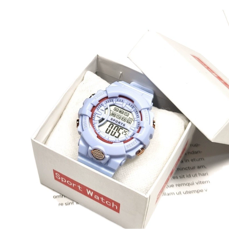 Фабрика детей, учеников средней школы и подростков, пара универсальных модных спортивных многофункциональных часов