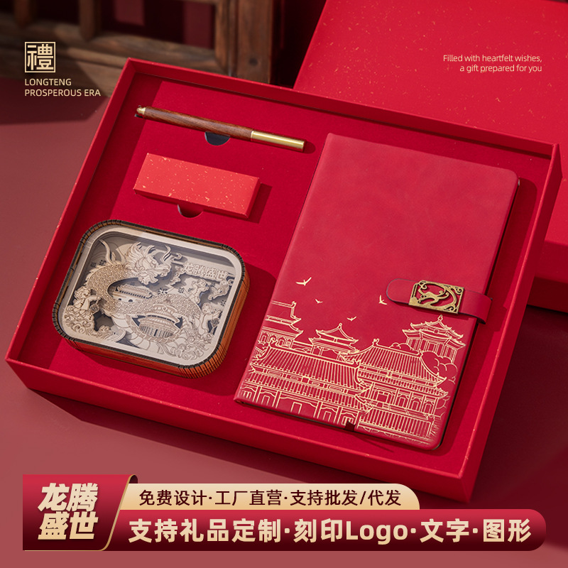 2025 reunión anual de Año Nuevo regalo de mano personalizado corporativo conjunto de regalos empresariales para clientes empleados combinación de luces nocturnas