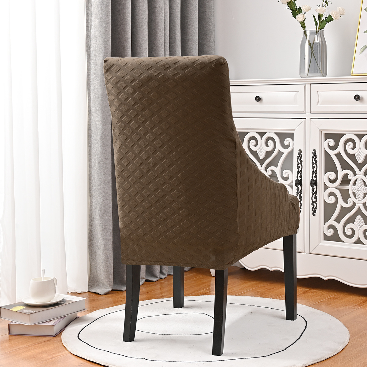 Transfronterizos sólidos elásticos jacquard diamante estilo europeo cubierta de silla flexible polvo general cubierta de sillón especial al por mayor en stock