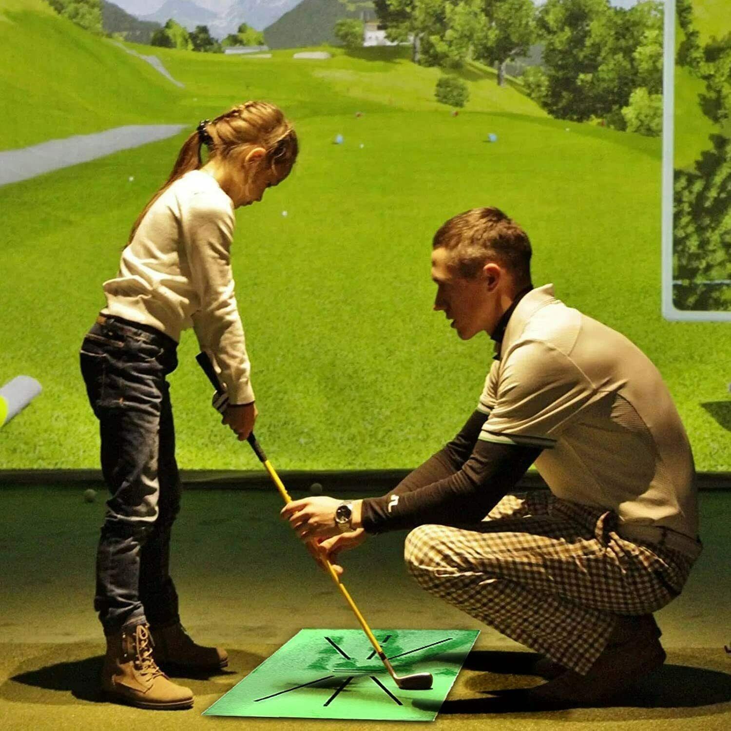 Golf swing práctica pad interior y al aire libre swing huelga pad golpeando contacto pista detección pad