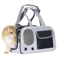 猫バッグ、ペットの外出用ポータブル通気性ペットバッグ、折りたたみ式大容量ポータブル犬バッグ、クロスボディペットバックパック