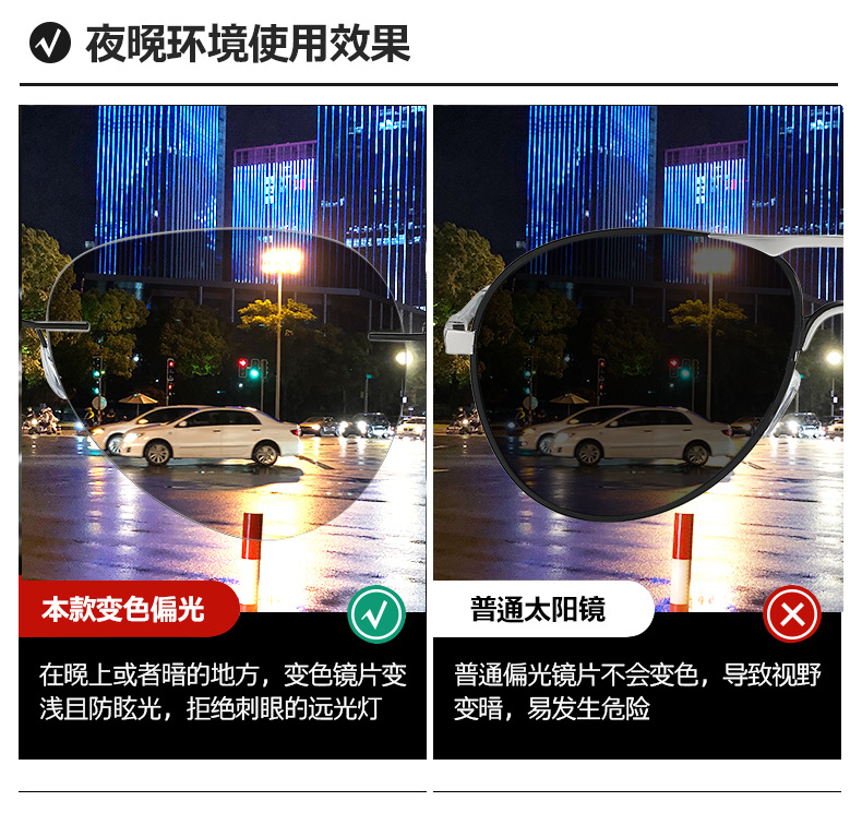 新款无框太阳镜超轻变色偏光镜日夜两用墨镜司机驾驶眼镜钛架记忆详情6