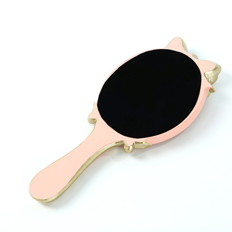 Estilo Europeo creativo retro Phoenix pluma clásica princesa belleza espejo con encaje maquillaje mango espejo belleza espejo